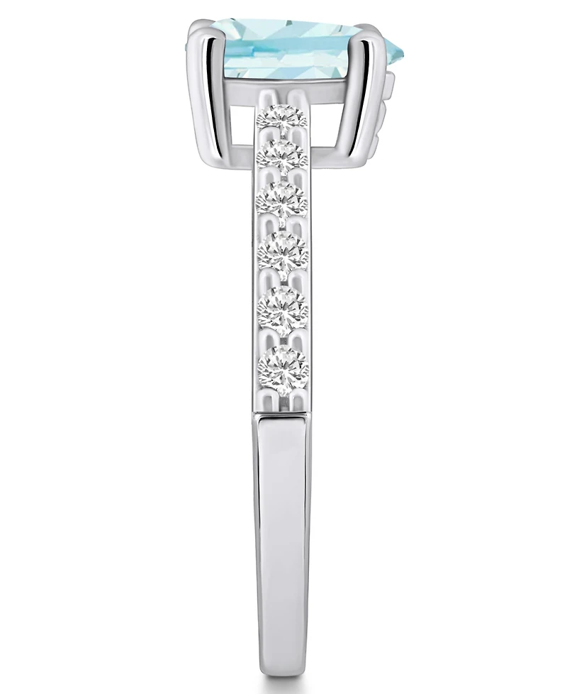 Macy's Aquamarine (3/4 Ct. T.w.) and Diamond (1/3 Ring 14K White Gold