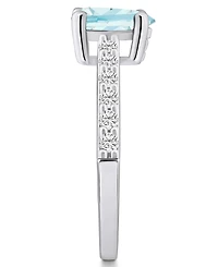 Macy's Aquamarine (3/4 Ct. T.w.) and Diamond (1/3 Ring 14K White Gold