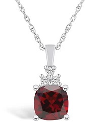 Macy's Garnet (2-3/4 Ct. T.w.) and Diamond (1/10 Ct. T.w.) Pendant Necklace in 14K Gold
