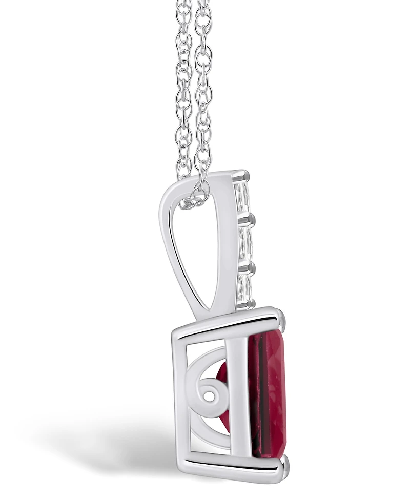 Macy's Garnet (2 Ct. T.w.) and Diamond Accent Pendant Necklace in 14K Gold
