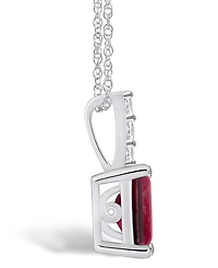Macy's Garnet (2 Ct. T.w.) and Diamond Accent Pendant Necklace in 14K Gold