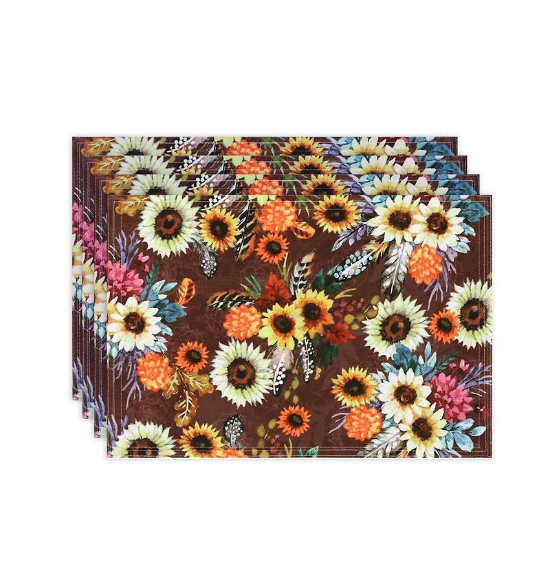 Laural Home Fall Feathers Set of 4 Placemats, 13" x 19"