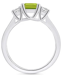 Macy's Peridot and Diamond Ring (1-3/4 ct.t.w 1/4 ct.t.w) 14K White Gold