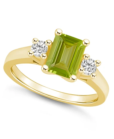 Macy's Peridot and Diamond Ring (1-3/4 ct.t.w 1/4 ct.t.w) 14K Yellow Gold