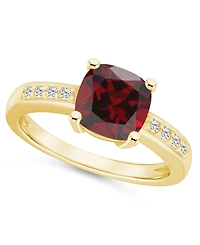 Macy's Garnet and Diamond Ring (2-3/4 ct.t.w 1/8 ct.t.w) 14K Yellow Gold