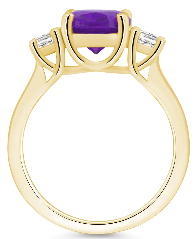 Macy's Amethyst and Diamond Ring (2-1/2 ct.t.w 1/3 ct.t.w) 14K Yellow Gold