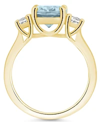 Macy's Aquamarine and Diamond Ring (2-1/2 ct.t.w 1/3 ct.t.w) 14K Yellow Gold