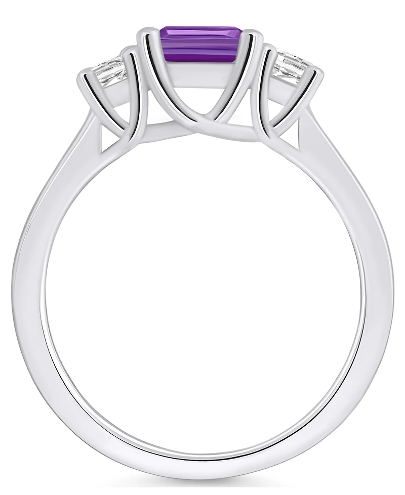 Macy's Amethyst and Diamond Ring (1-5/8 ct.t.w 1/4 ct.t.w) 14K White Gold