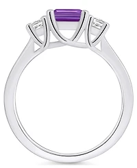 Macy's Amethyst and Diamond Ring (1-5/8 ct.t.w 1/4 ct.t.w) 14K White Gold