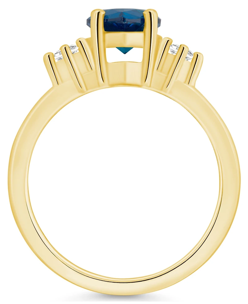 Macy's London Blue Topaz and Diamond Ring (2-1/2 ct.t.w 1/10 ct.t.w) 14K Gold