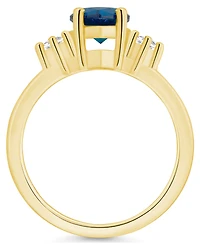 Macy's London Blue Topaz and Diamond Ring (2-1/2 ct.t.w 1/10 ct.t.w) 14K Gold