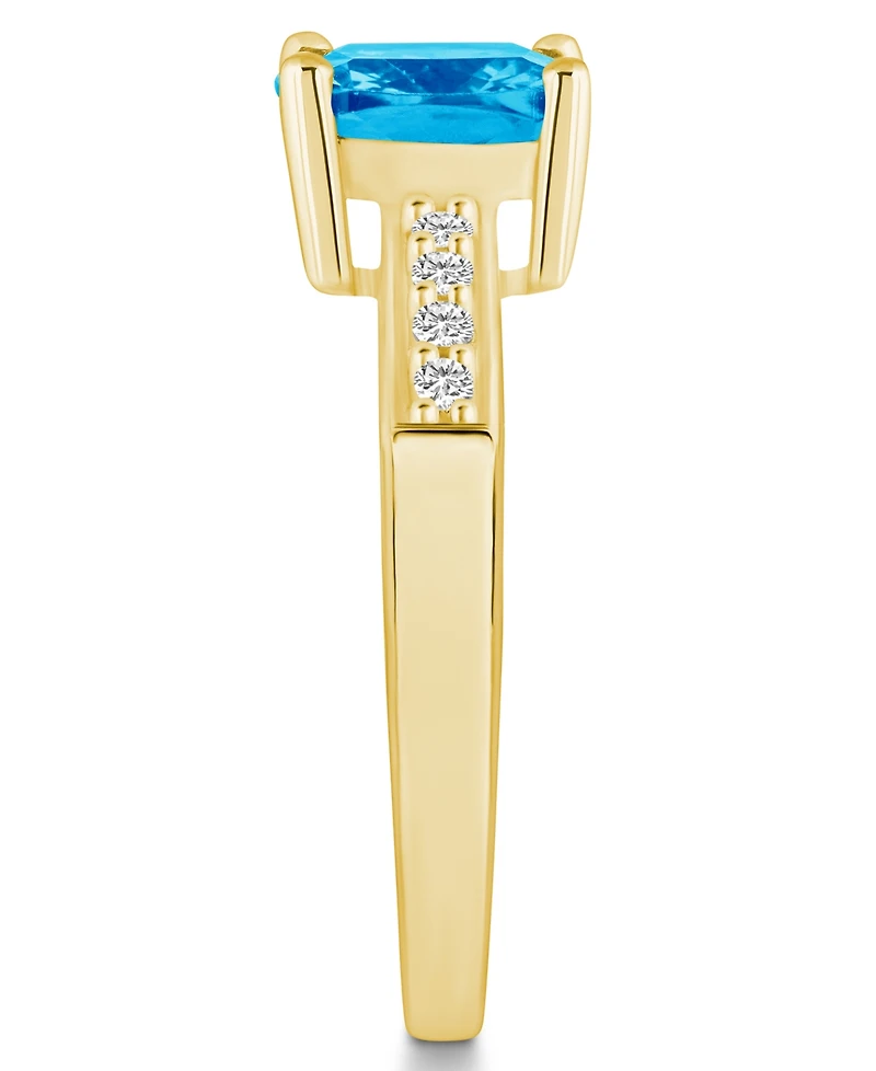 Macy's Blue Topaz and Diamond Ring (2-3/4 ct.t.w 1/8 ct.t.w) 14K Yellow Gold