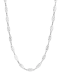 2028 Silver-Tone Diamond Shaped Link Chain Necklace