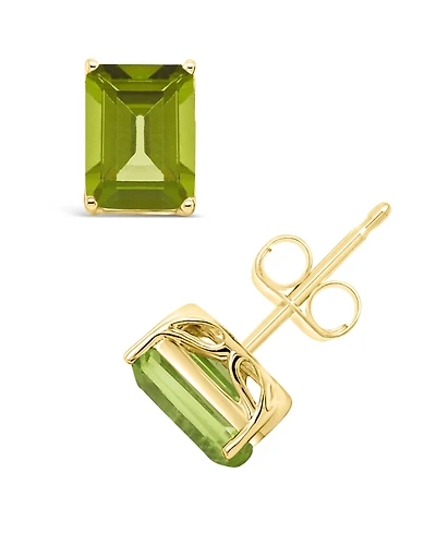 Macy's Peridot (3-3/8 ct. t.w.) Stud Earrings in 14K Yellow Gold