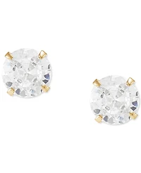 2-Pc. Set Cubic Zirconia Stud & Textured Greek Key Hoop Earrings in 10k Gold