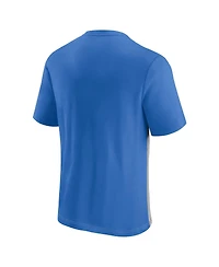 Men's Fanatics Powder Blue, Heathered Gray Los Angeles Chargers Throwback Colorblock T-shirt