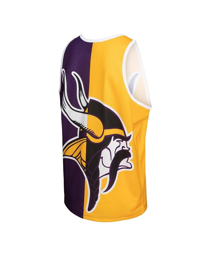 Men's Mitchell & Ness Randy Moss Purple, Gold Minnesota Vikings Retired Player Graphic Tank Top