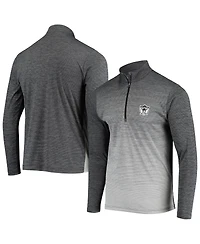 Men's Antigua Black, Heathered Gray Las Vegas Raiders Throwback Cycle Quarter-Zip Jacket