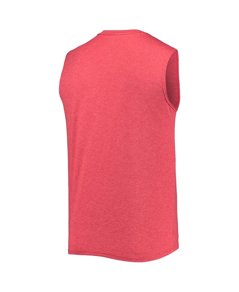 Men's New Era Red New England Patriots Brushed Sleeveless Tank Top