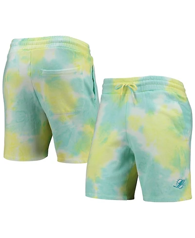 Men's New Era White Miami Dolphins Tie-Dye Shorts