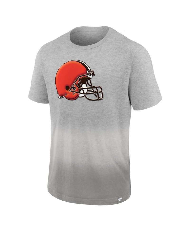 Men's Fanatics Heathered Gray, Gray Cleveland Browns Team Ombre T-shirt