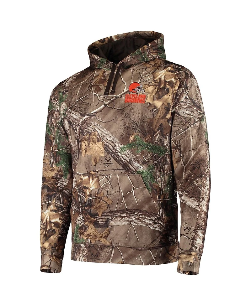 Men's Dunbrooke Realtree Camo Cleveland Browns Circle Champion Tech Fleece Pullover Hoodie
