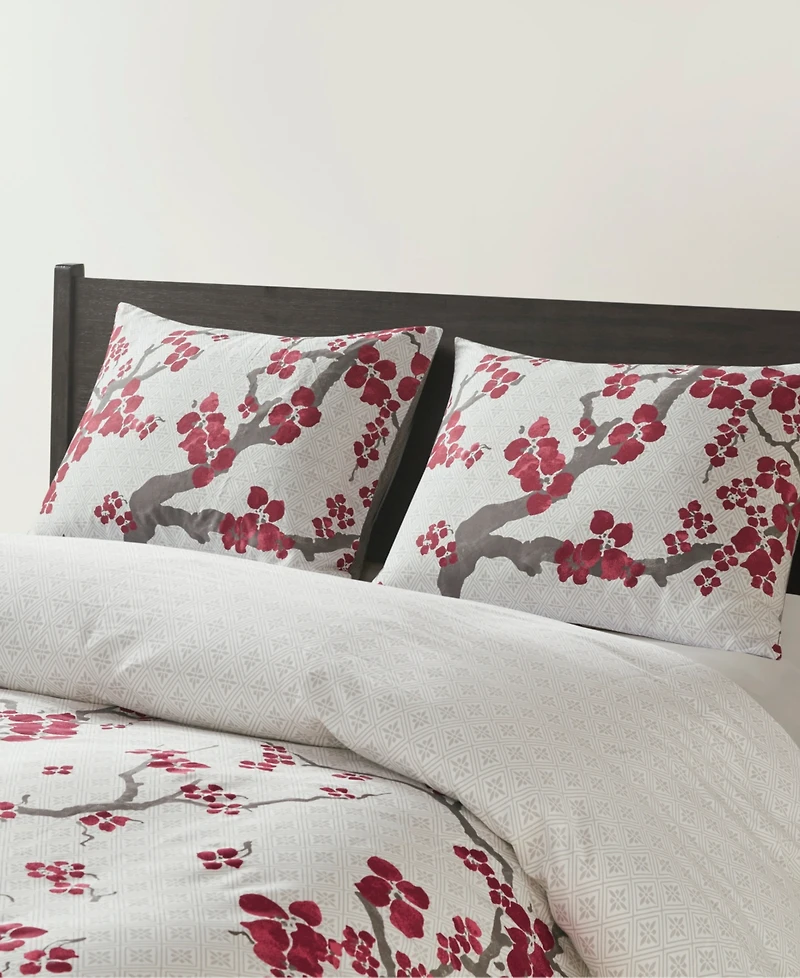 N Natori Cherry Blossom 3-Pc. Duvet Cover Set