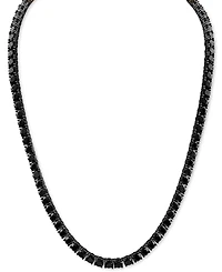 Esquire Men's Jewelry Black Spinel 24" Tennis Necklace in Black Ruthenium-Plated Sterling Silver, Created for Macy's