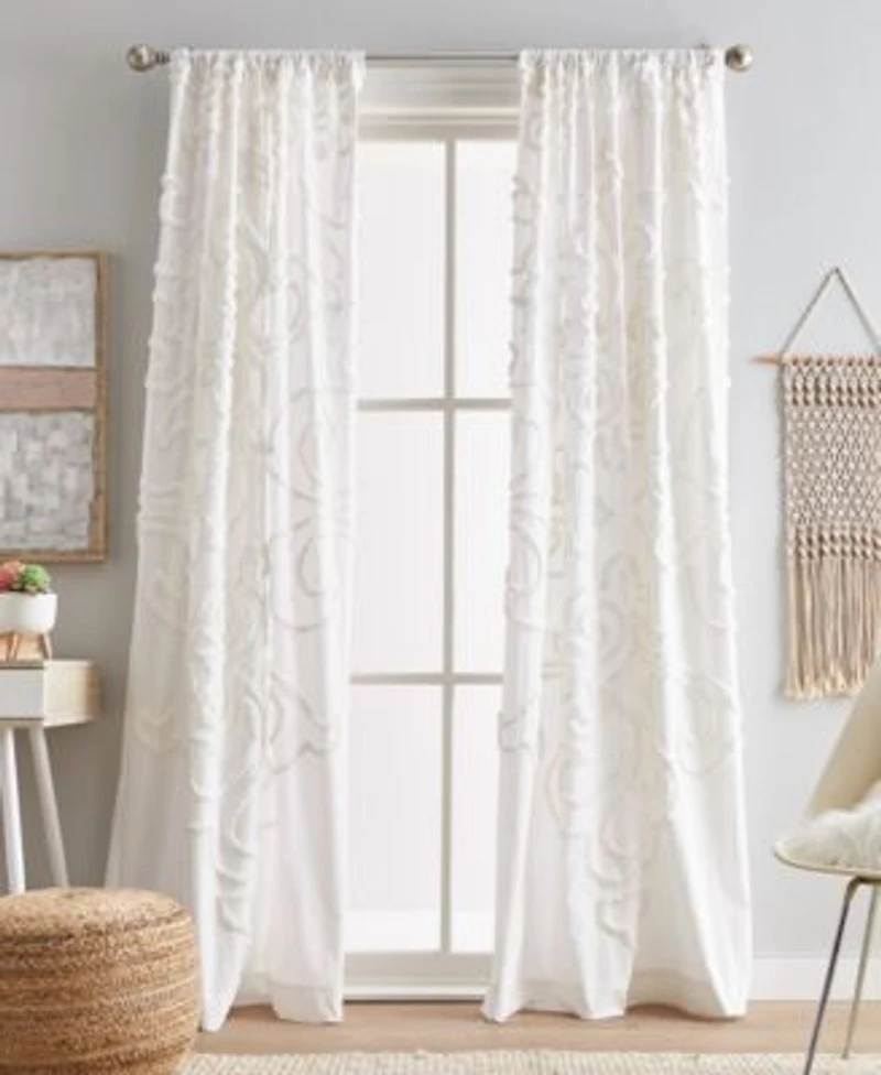 Peri Home Gates Tufted Chenille Pole Top 2 Piece Curtain Panel Collection