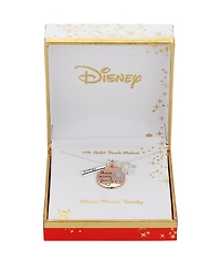 Disney Cubic Zirconia Lilo Stitch Charm Necklace (0.01 ct. t.w.) in 14K Gold Flash Plated