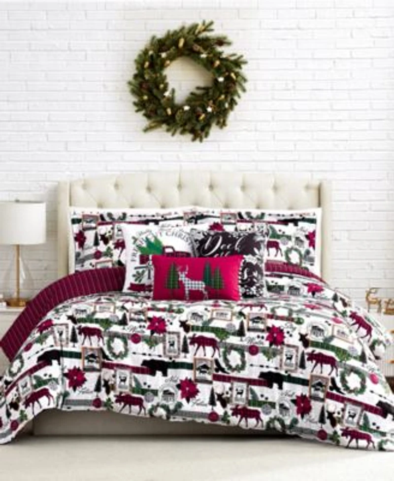 Southshore Fine Linens Merry Town Christmas Reversable 6 Piece Comforter Set