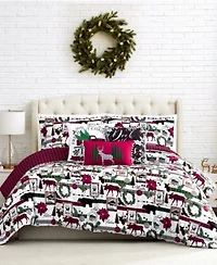 Southshore Fine Linens Merry Town Christmas Reversable 6 Piece Comforter Set