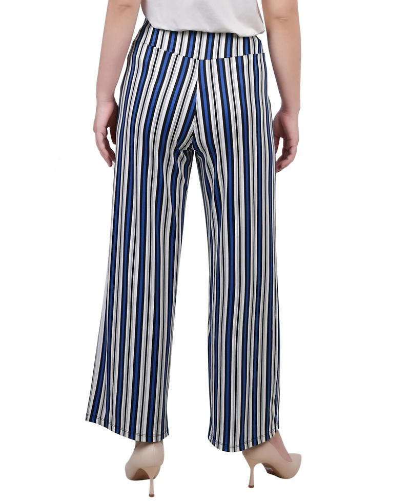 Ny Collection Petite Cropped Pull On Pants with Sash