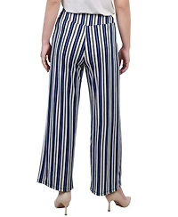 Ny Collection Petite Cropped Pull On Pants with Sash