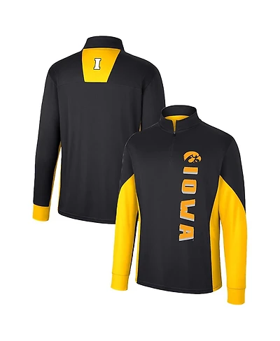 Men's Colosseum Black Iowa Hawkeyes Bart Quarter-Zip Windshirt