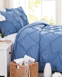 Southshore Fine Linens Pintuck 3 Piece Duvet Cover Set, Full/Queen