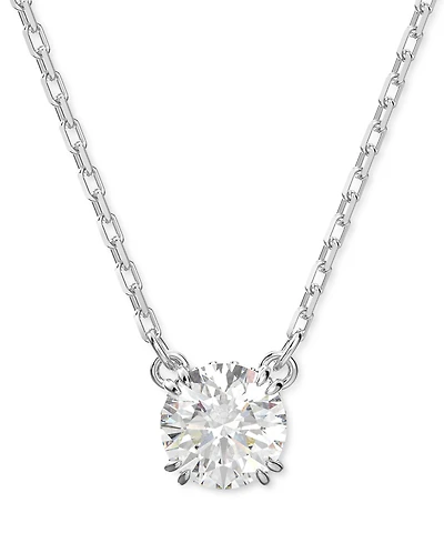 Swarovski Silver-Tone Constella Crystal Pendant Necklace, 14-7/8" + 2" extender