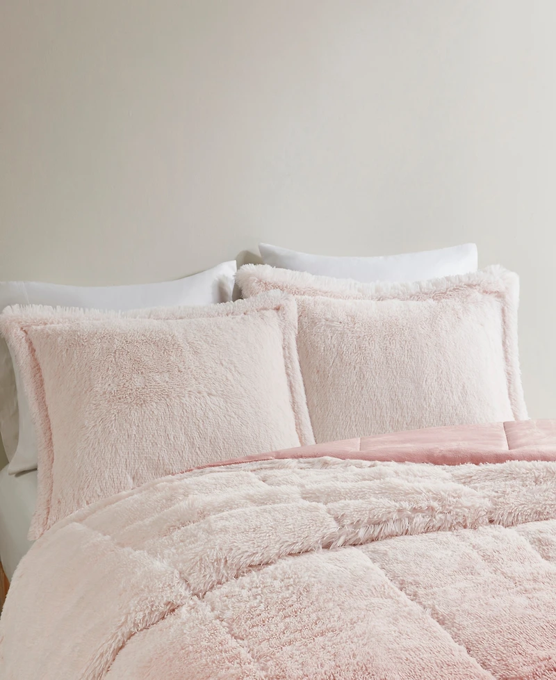 Intelligent Design Brielle Ombre Shaggy Faux Fur 3-Pc. Comforter Set, Full/Queen