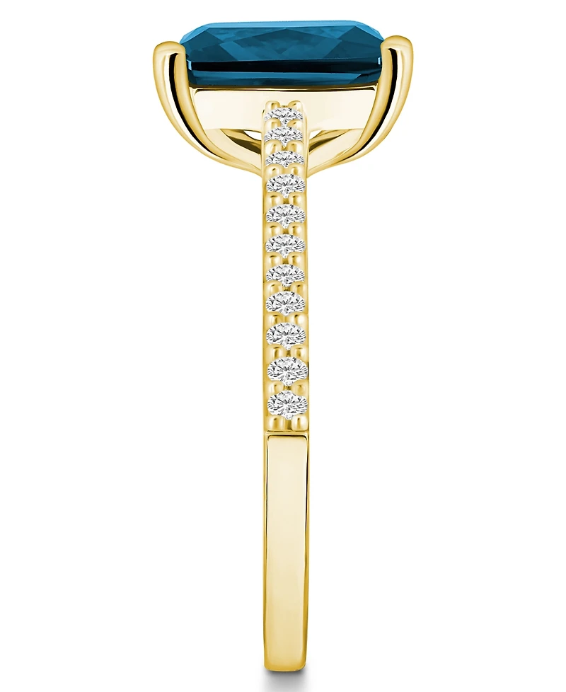 Macy's London Blue Topaz (4-1/4 ct. t.w.) and Diamond (1/4 Ring 14K Yellow Gold