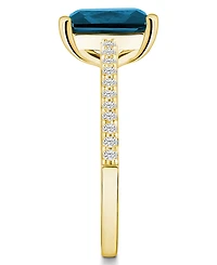 Macy's London Blue Topaz (4-1/4 ct. t.w.) and Diamond (1/4 Ring 14K Yellow Gold
