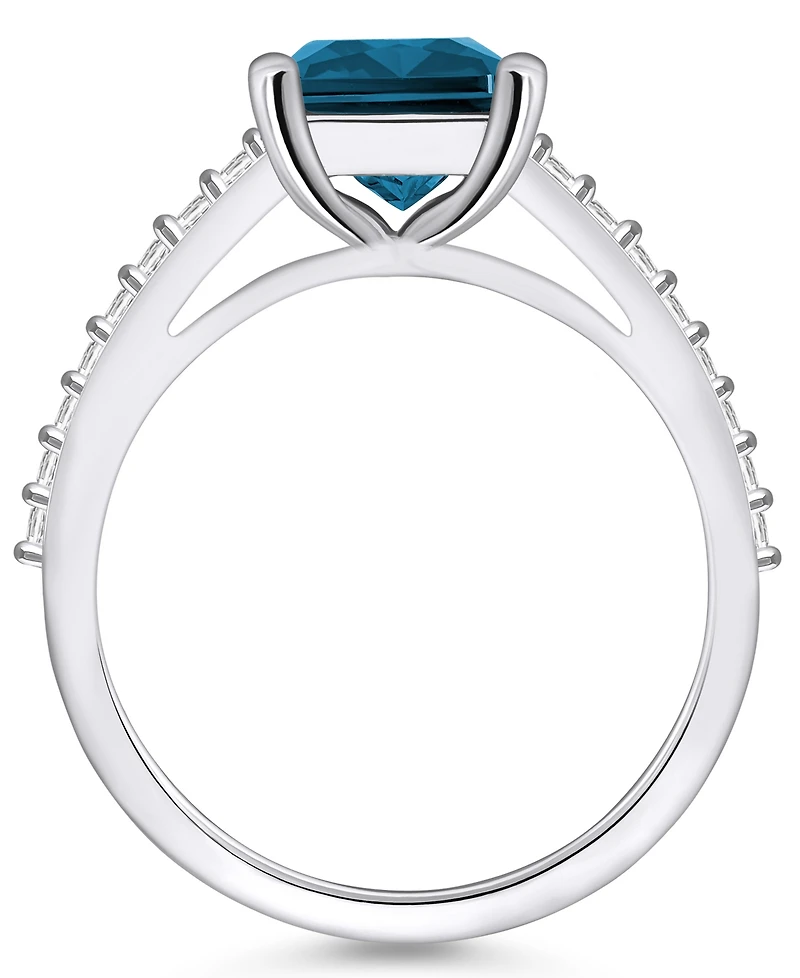 Macy's London Blue Topaz (4-1/4 ct. t.w.) and Diamond (1/4 Ring 14K Gold