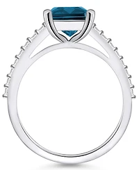 Macy's London Blue Topaz (4-1/4 ct. t.w.) and Diamond (1/4 Ring 14K Gold
