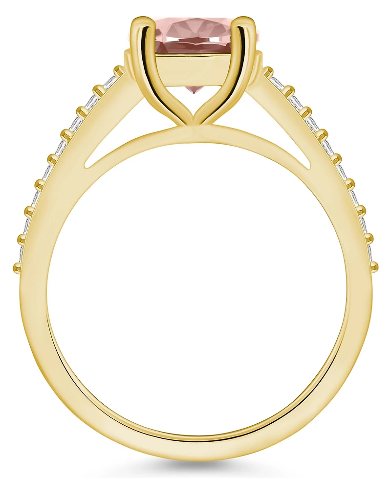 Macy's Morganite (2-1/2 ct. t.w.) and Diamond (1/4 Ring 14K Yellow Gold