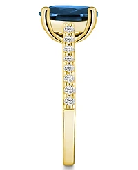 Macy's London Blue Topaz (3-5/8 ct. t.w.) and Diamond (1/4 Ring 14K Yellow Gold