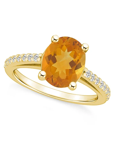 Macy's Citrine (2-1/2 ct. t.w.) and Diamond (1/4 Ring 14K Yellow Gold