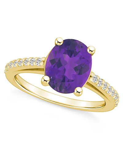 Macy's Amethyst (2-1/2 ct. t.w.) and Diamond (1/4 Ring 14K Yellow Gold