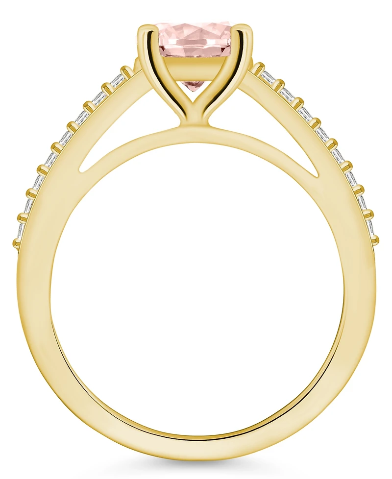 Macy's Morganite (1-1/4 ct. t.w.) and Diamond (1/6 Ring 14K Yellow Gold