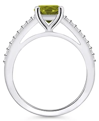 Macy's Peridot (1-1/2 ct. t.w.) and Diamond (1/6 Ring 14K White Gold