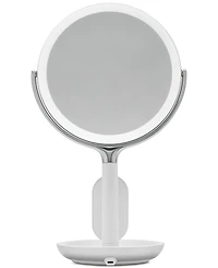 Sharper Image SpaStudio Vanity 8-inch Mirror with Built-In Qi Wireless Phone Charger, 5X and 10X Magnification