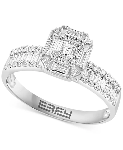 Effy Diamond Cluster Engagement Ring (7/8 ct. t.w.) in 14k White Gold